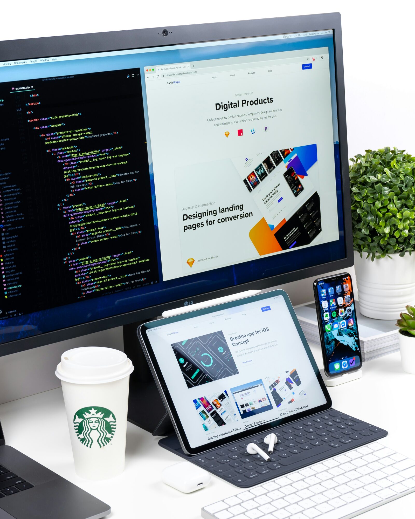 A professional workspace representing modern web development